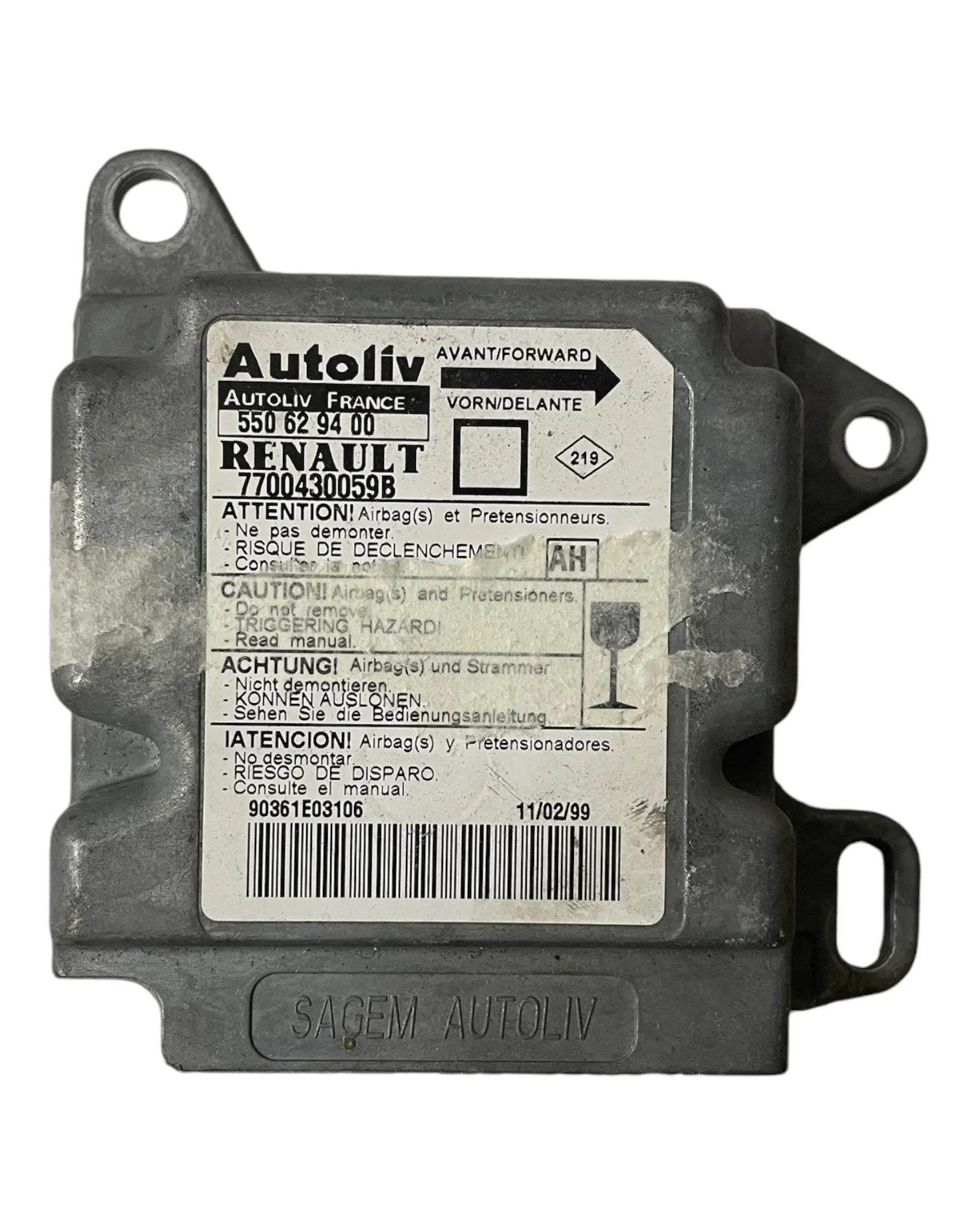 Renault Megane Airbag Steuergerät Crashsensor 550629400